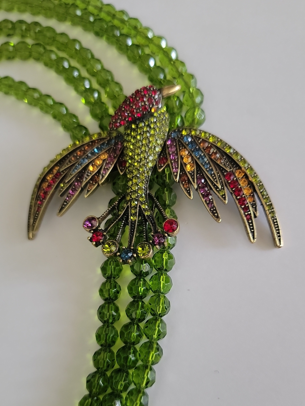 HEIDI DAUS "FOR THE BIRDS" BIRD-DESIGN SWAROVSKI CRYSTAL MULTISTRAND NECKLACE - Picture 9 of 10